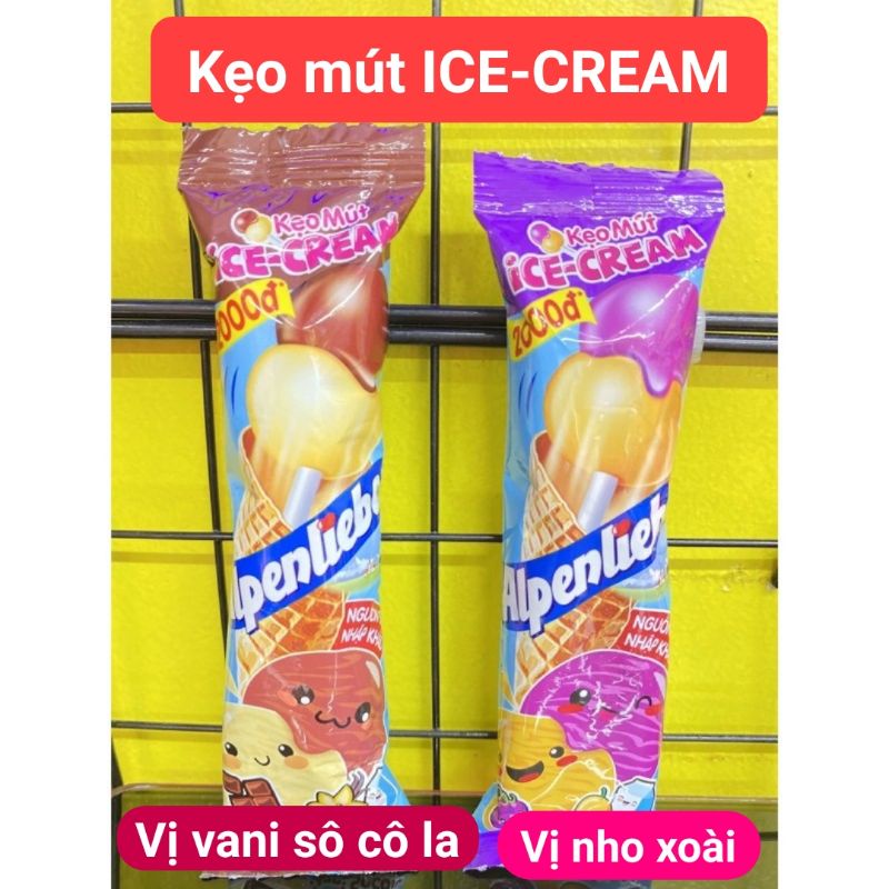 (lẻ) Kẹo mút ICE-CREAM ALPENLIEBE hương Vani Sôcôla/Nho Xoài - 1cái