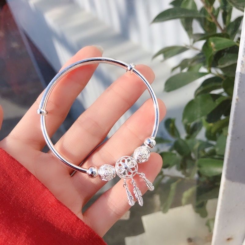 (full box)Vòng tay ,lắc tay mạ bạc kiểu dáng Pandora xinh xắn dành cho nữ rất xịn sò