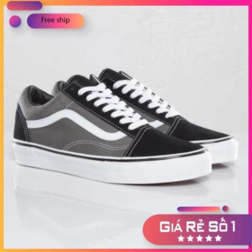 [Sale 3/3] Giày Vans Old Skool Xám Trắng, giày thể thao nam nữ đầy đủ tem/tag/mác [ FULLBOX + FREESHIP ] Sale 11 -op1