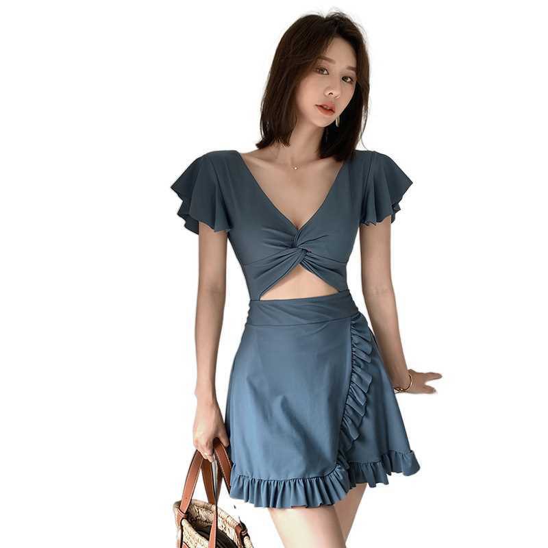 Bộ Đồ Bơi Một Mảnh Che Bụng Kín Đáo Dễ Thương Phong Cách Hàn Quốc Cho Nữ | BigBuy360 - bigbuy360.vn