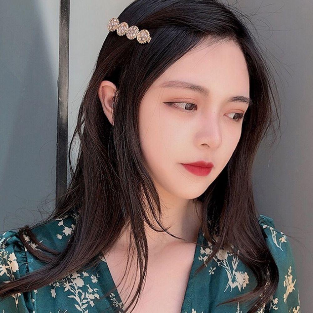 Kẹp TóC ĐíNh Kim Cương Giả ThờI Trang Cho Nữ|Kẹp TóC HìNh TròN Dễ Thương Cho Nữ