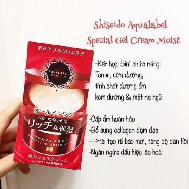 Kem dưỡng da [Trắng da 100%-Hàng Auth] Kem dưỡng da Shiseido aqualabel 5 in 1