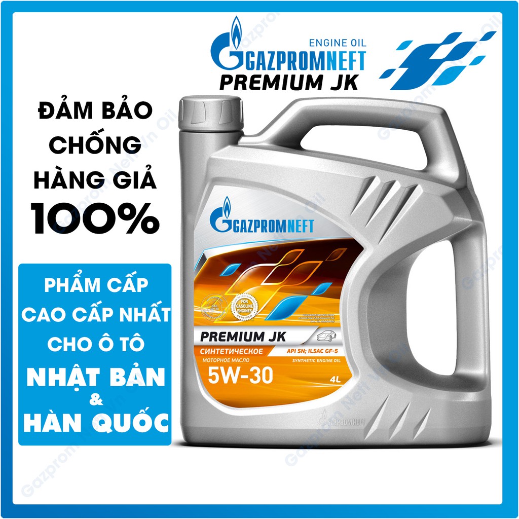 Dầu nhớt động cơ ô tô cao cấp Gazprom Neft Premium JK 5W30 4L - Chuyên dụng cho xe Nhật Hàn