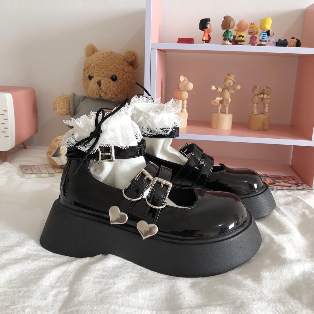 Giày Da Mũi Tròn Đế Dày Phong Cách Anh Quốc Thời Trang Mùa Hè Cho Nữ