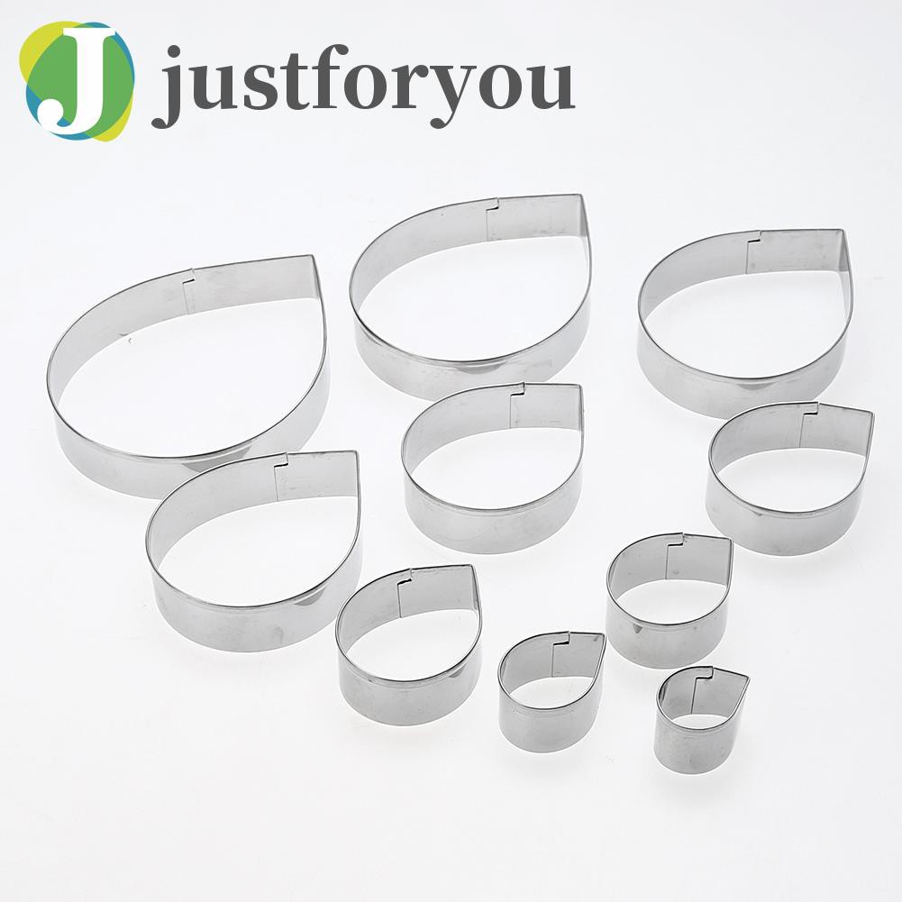 Justforyou 10pcs Stainless Steel Metal Fondant Cake Mold Rose Petal Cookie Cutter