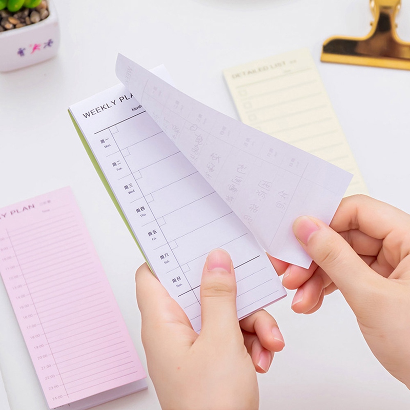 Daily Weekly Month Planner Check List Portable Memo Pad Sticky Notes Stationery School Supplies