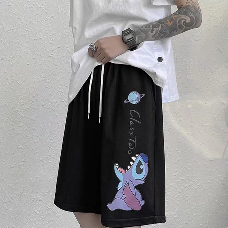 Quần Short Dáng Rộng In Họa Tiết Hoạt Hình Phong Cách Hip Hop Hàn Quốc Thời Trang Mùa Hè Cho Nam【M-8XL