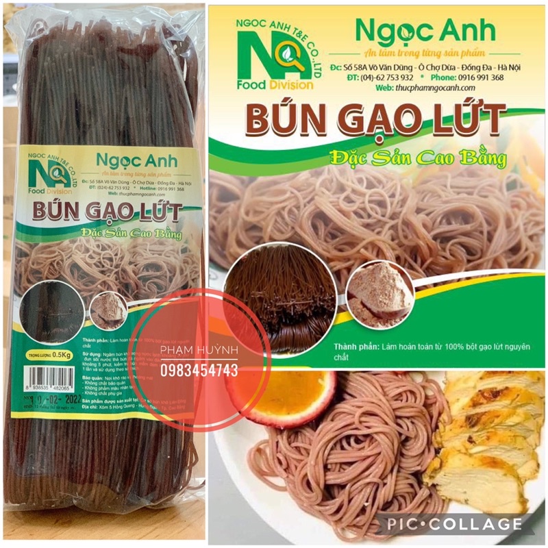 Bún gạo lứt Cao Bằng gói 500gr (bún gạo lức) ăn kiêng giảm cân eatclean phù hợp với người bị tiểu đường