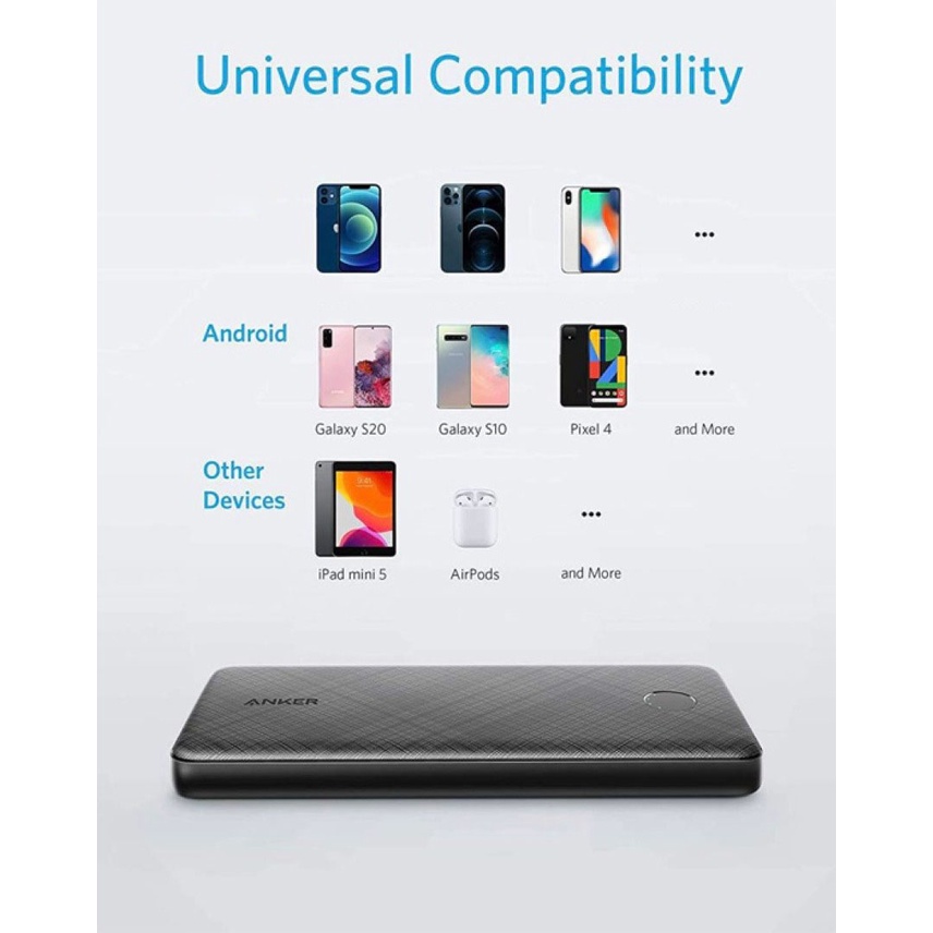 Pin Sạc Dự Phòng PD 20W ANKER A1248 10000mAh A1287 20000mAh,Output 2 Cổng Đầu Ra USB-C Max 20W / USB-A Max 18W