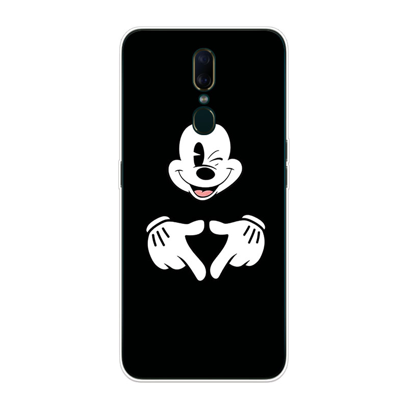 Ốp Lưng Oppo F7 F9 F11 Pro TPU mềm Case Cá tính đen tuyền Two