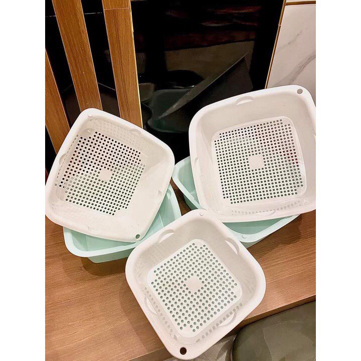 Bộ Rổ Nhựa Đa Năng Kèm Chậu 6 Món Chính Hãng ECOCO. Kích Thước Khác Nhau Cao Cấp