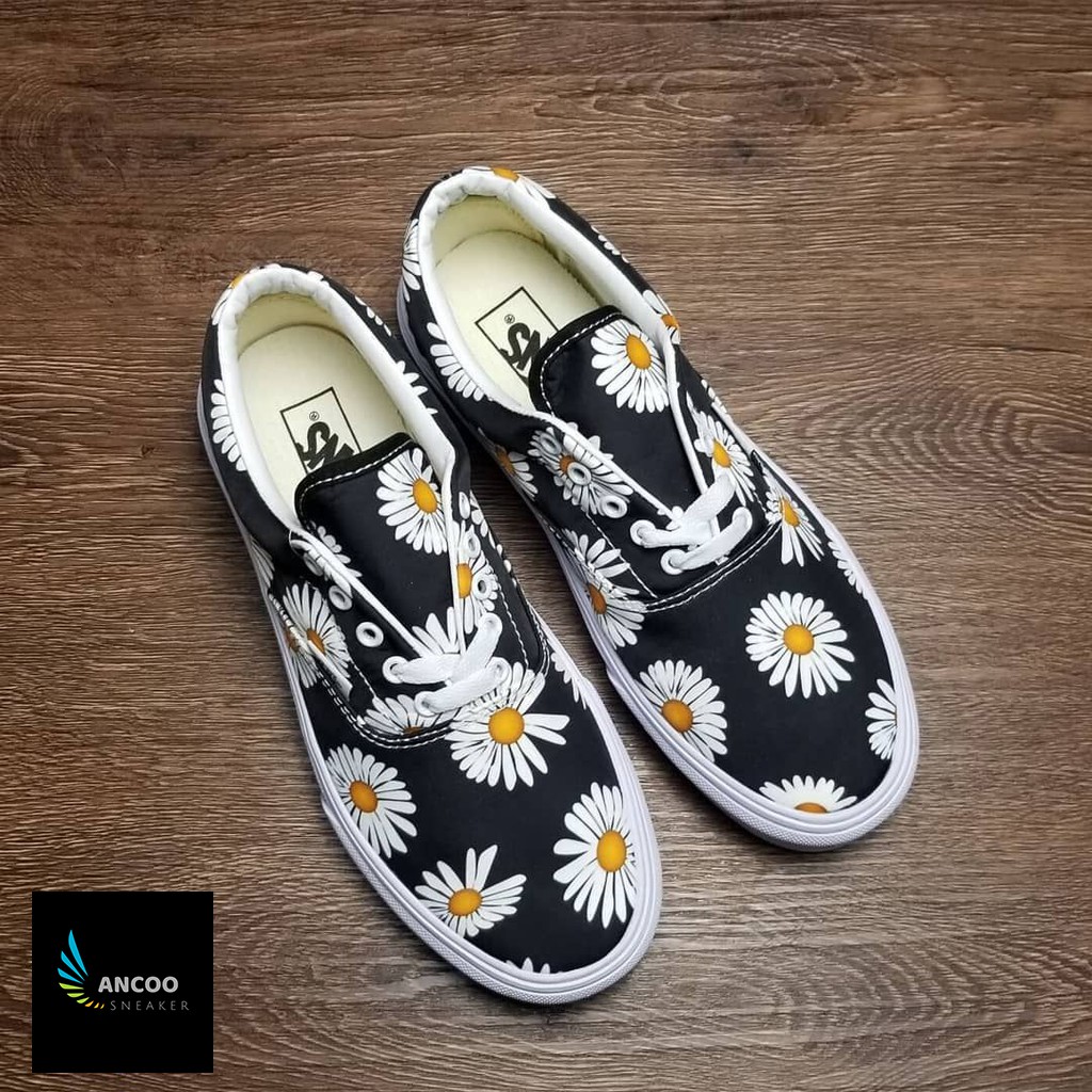 (SALE HOT) giày thể thao nam nữ VANS old skool daisy đen họa tiết hoa cúc (FULLBOX)