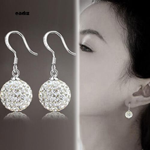 Khuyên tai nữ bằng kim loại đính đá lấp lánh chất lượng cao