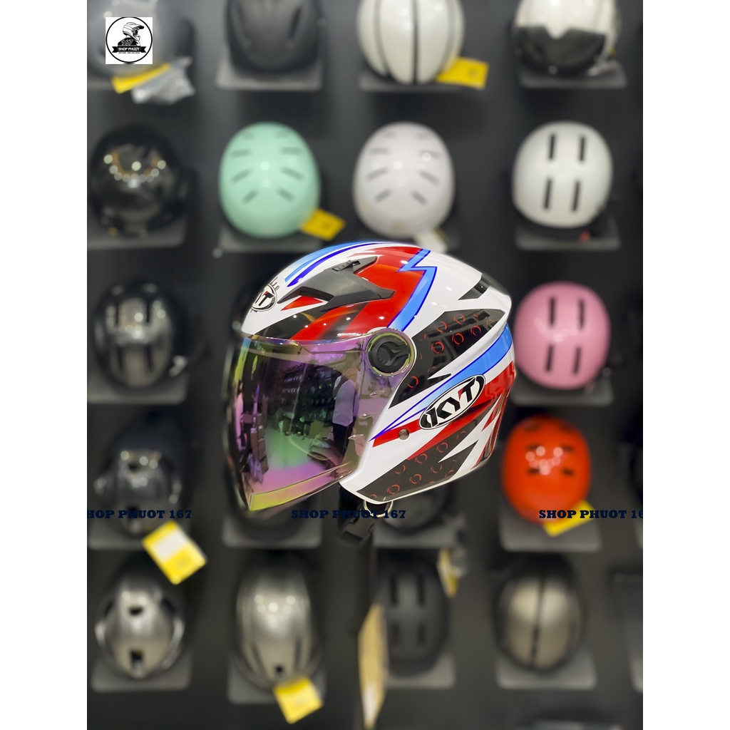 ( KÍNH TITAN) MŨ ROYAL 3/4 2 KÍNH M268 MÀU TEM DRAGON BOY TẶNG KÈM BỘ LOGO KYT