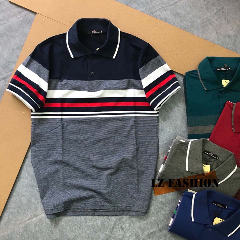 Áo thun nam có cổ sọc ngang, bo viền tay cao cấp - LZ FASHION - PS054 | BigBuy360 - bigbuy360.vn