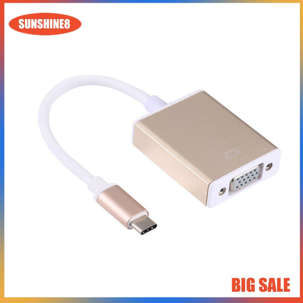 (0504) Usb C Type C Thunderbolt 3 Sang Vga Male To Female Cho Macbook