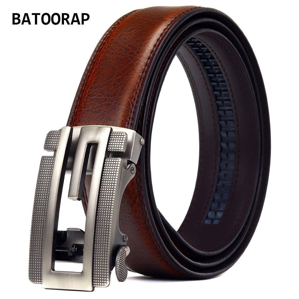 Thắt lưng Z86P01W bản rộng 3.5cm bằng da thật khóa gài hợp kim tự động khóa hợp thời trang cho nam