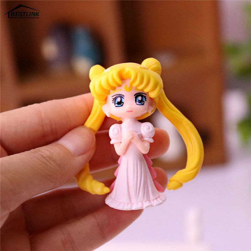 SAILOR MOON Mô Hình Đồ Chơi Nhân Vật Thủy Thủ Mặt Trăng Dễ Thương Bằng Pvc