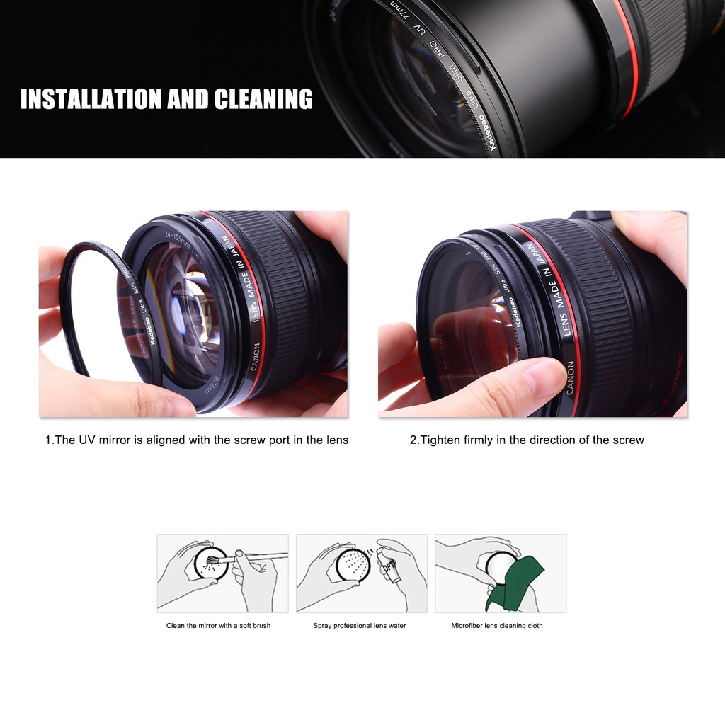 Kính lọc Filter bảo vệ lens lọc tia UV đủ các kích cỡ