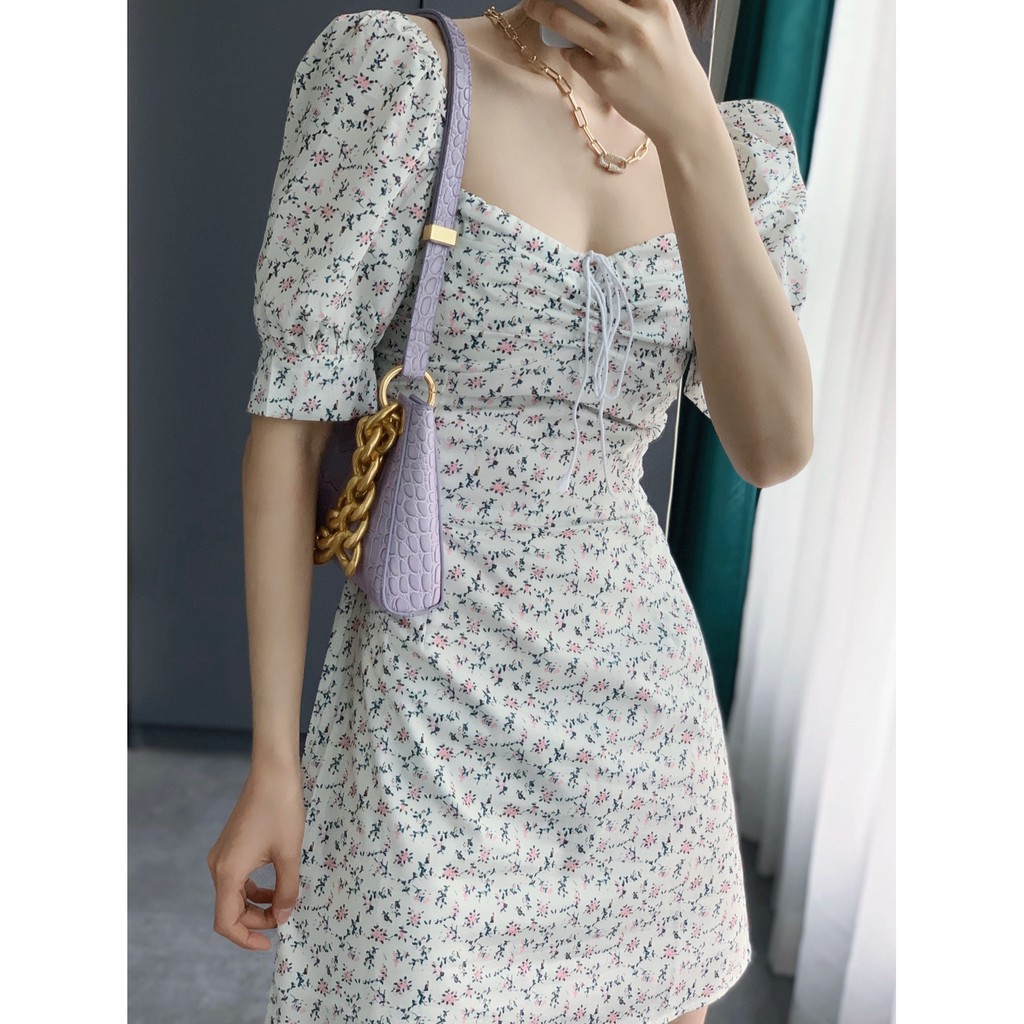 Đầm Voan Hoa Tay Phồng Xinh Xắn Cổ Điển Kiểu Pháp | BigBuy360 - bigbuy360.vn