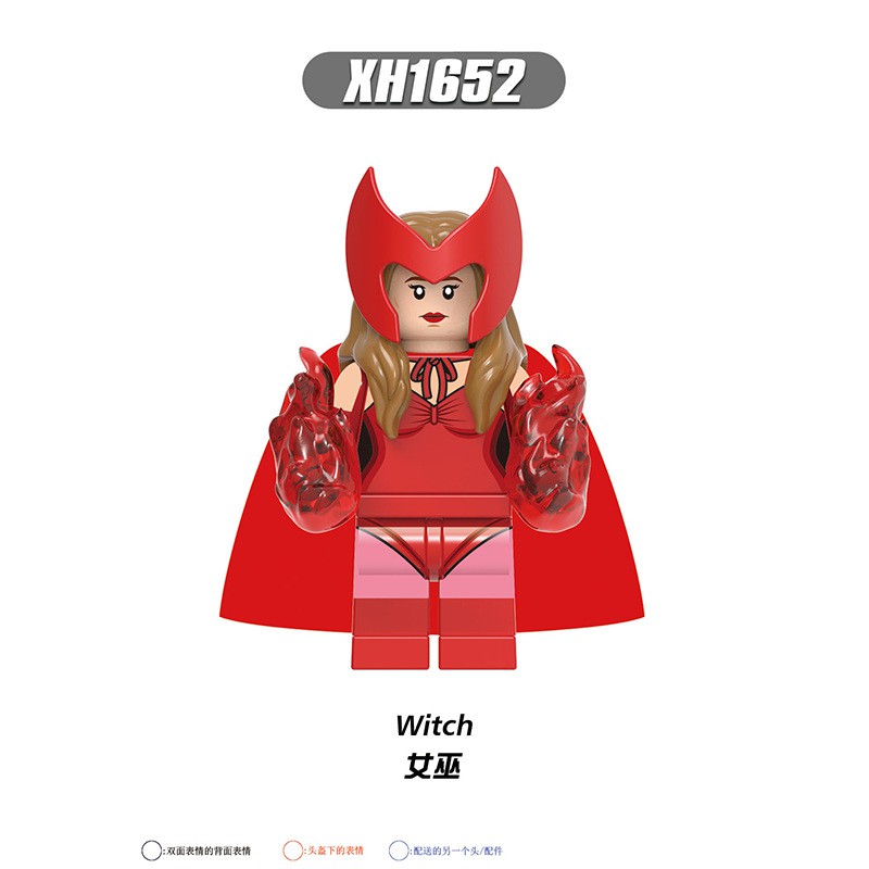 Mô hình đồ chơi lego hình siêu anh hùng Wanda Marvel Avengers Doctor Stange với áo choàng đỏ tráng gương bóng X0306