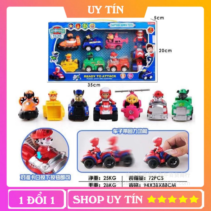 Đồ Chơi Đội Chó Cứu Hộ Gồm 7 Nhân Vật, Màu Sắc Đa Dạng, Mô Phỏng Phim Hoạt Hình, Thiết Kế Ngộ Nghĩnh - BiBiTOY