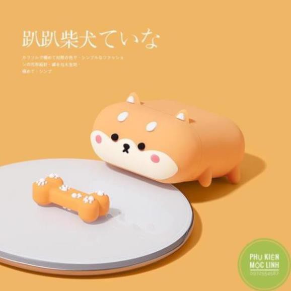 Vỏ Bảo Vệ Bao Đựng Hộp Sạc Tai Nghe, Case Airpods 2/3/1/i7/i9/i12/Pro - Sillicone Chống Bẩn Chó Corgi Husky Nu.Store