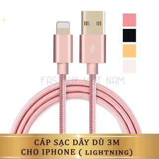 CÁP SẠC iIP/ IPAD BỌC DÙ 3M CHỐNG NƯỚC- CHỐNG ĐỨT GÃY