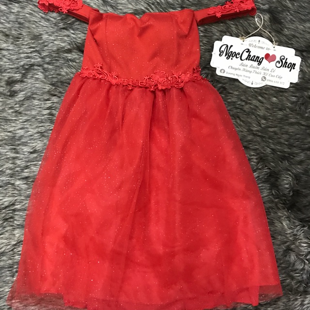 Đầm Xoè Kim Sa Rớt Vai ❤️