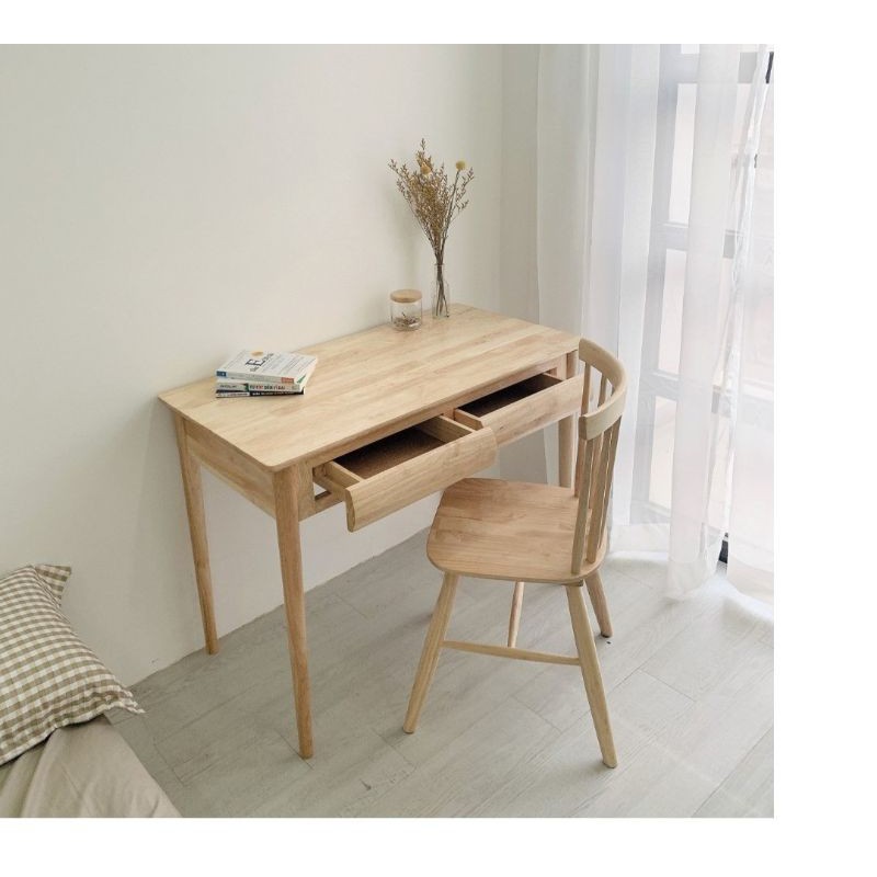 Bàn Làm Việc Gỗ Có Hộc HOMESDECOR - B Table - Natural