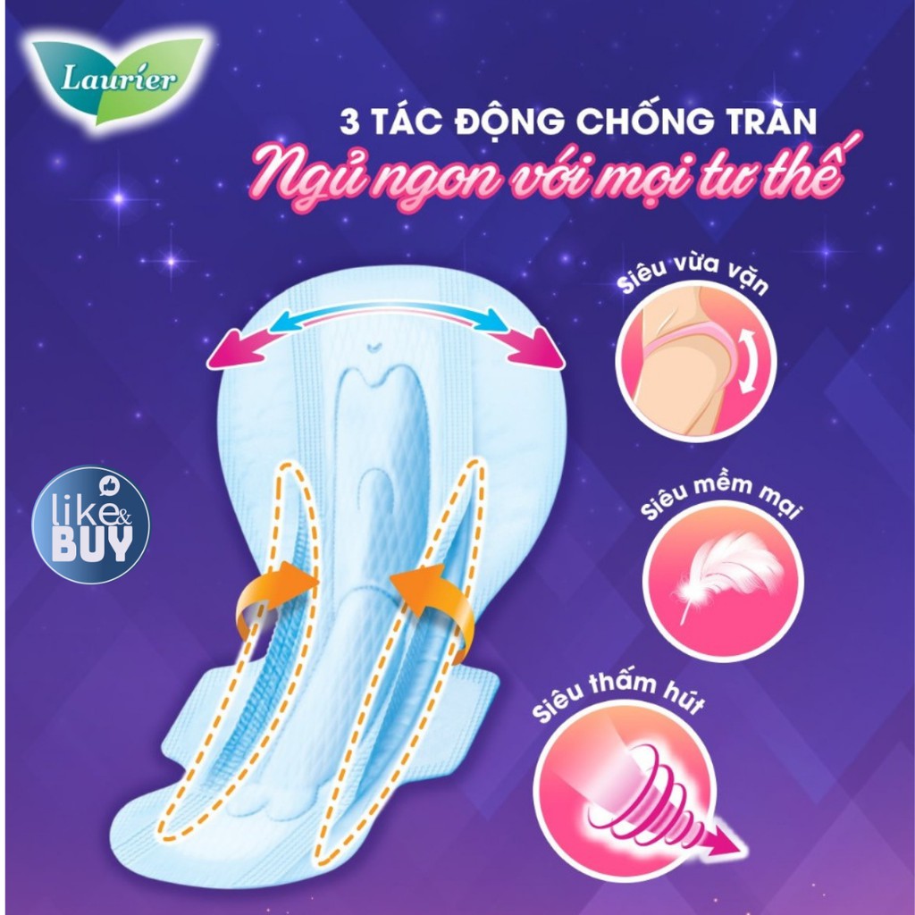 Băng vệ sinh ban đêm Laurier hàng nội địa Nhật Bản 1 bịch 9 miếng - hàng ngoại LikeandBuy