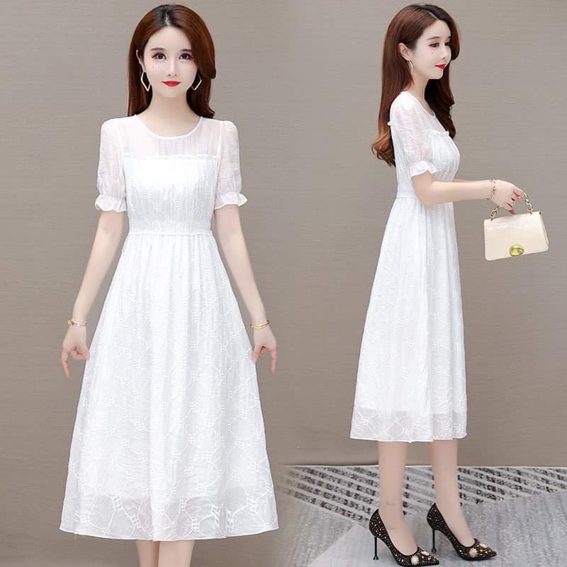 Đầm ren voan nữ mềm mát nhẹ nhàng thanh lịch NP3112