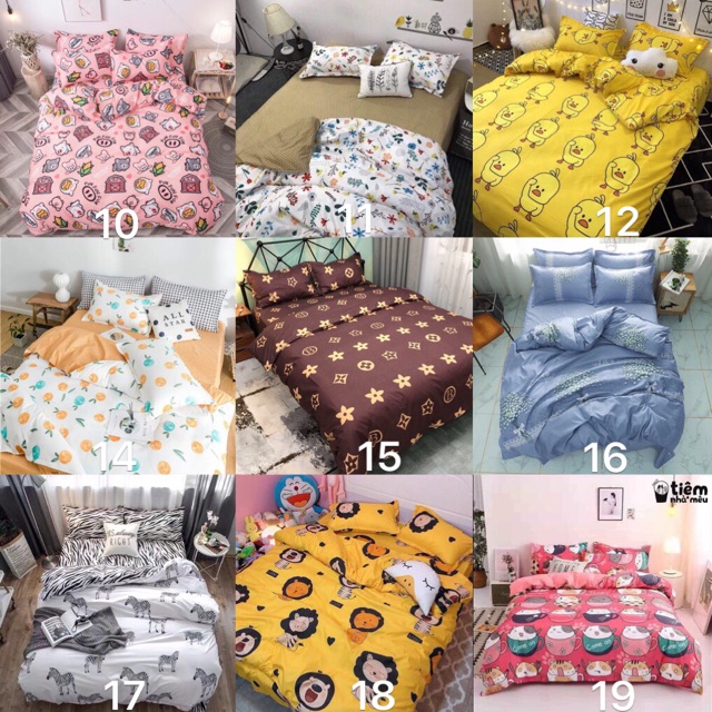 Set CHĂN PHAO phồng ga gối cotton poly, được chọn mẫu | BigBuy360 - bigbuy360.vn