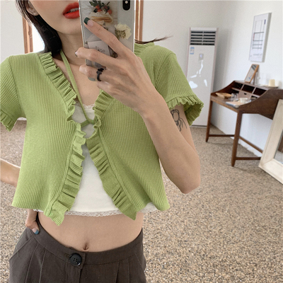 SUXI Áo Kiểu Tay Ngắn Màu Trơn Cho Nữ (5 Màu)