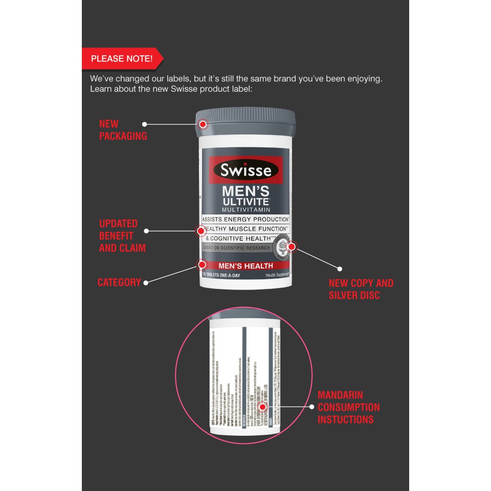 [Hàng Chuẩn ÚC] Swisse Men's Ultivite Multivitamin - 53 Vitamin TRONG 1 VIÊN dành cho Nam DATE 2022,2023 | BigBuy360 - bigbuy360.vn