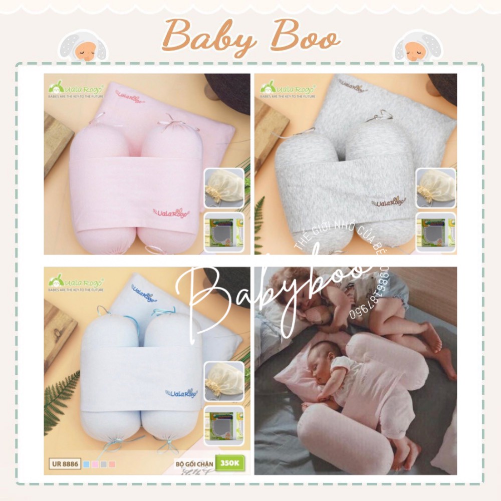 Bộ gối chặn kèm gối bông xô Uala &amp; Rogo siêu mềm đẹp [ babyboo]