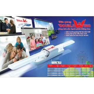Bộ Đèn Doublewing 2 x 36w Điện Quang chữ U 2 cánh đôi 2 bên
