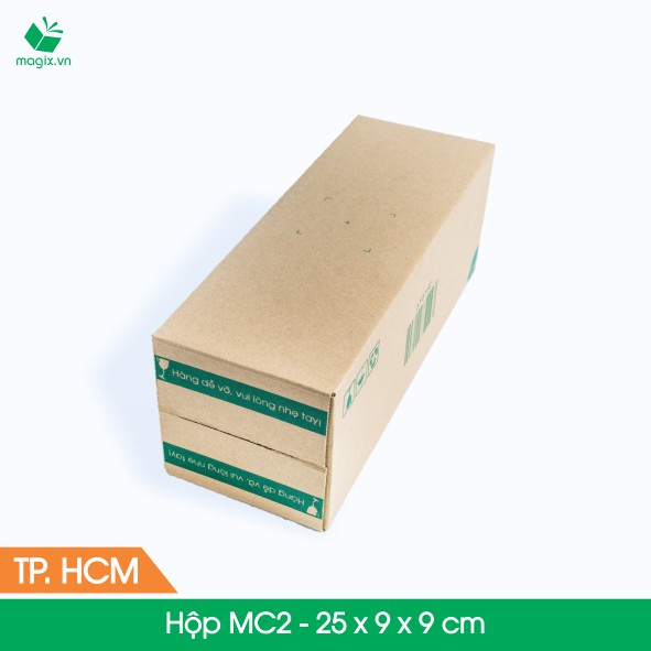 MC2 - 25x9x9 cm - 100 Thùng hộp carton + tặng 50 decal HÀNG DỄ VỠ