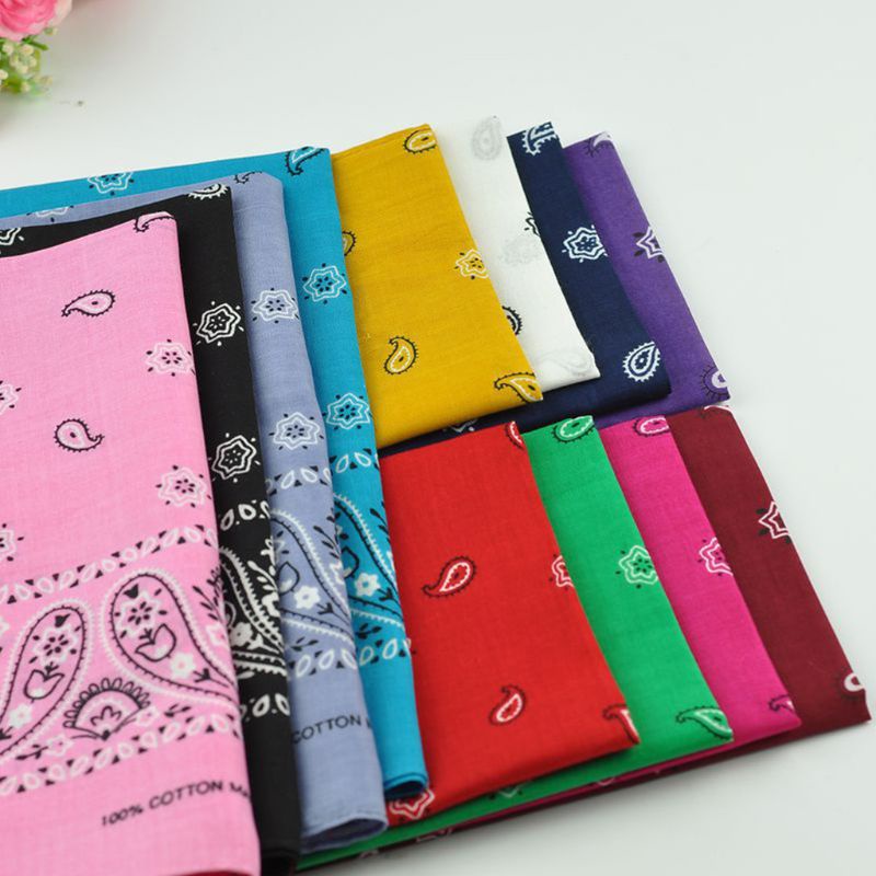 Khăn Trùm Đầu Bandana Bằng Cotton Màu Sắc Tươi Sáng Kích Thước 54x54cm Phong Cách Hiphop