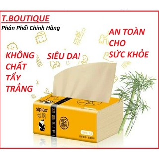 Giấy Rút Khăn Ăn Gấu Trúc Sipiao Làm Từ Sợi Tre Siêu Mềm 300 tờ - Giấy Ăn Vệ Sinh Siêu Dai Siêu Thấm Hút
