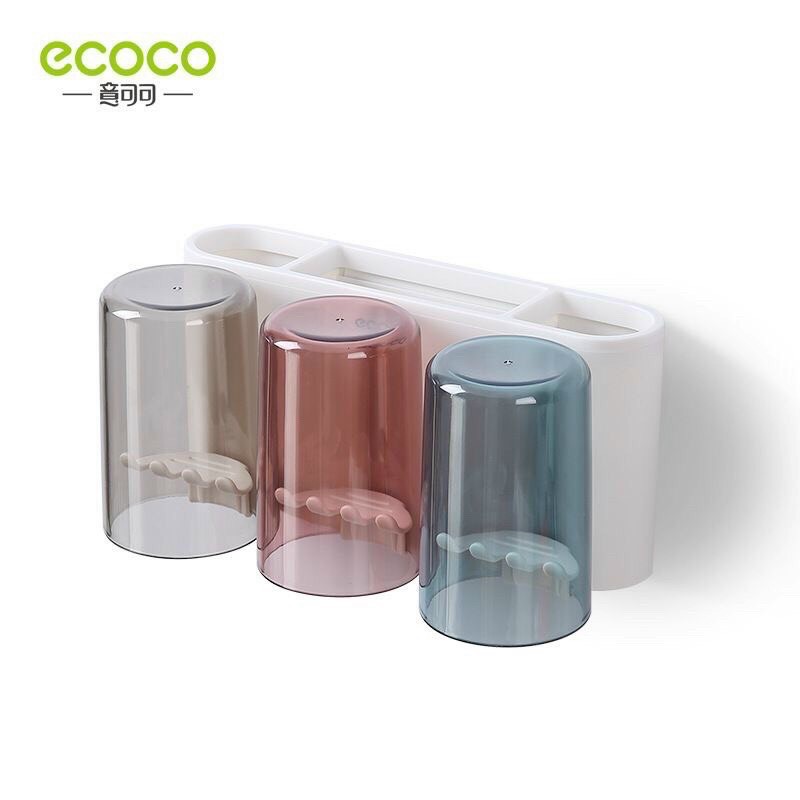 [LOẠI ĐẸP ] Giá Treo bàn Chải Kèm 2 Cốc, 3 Cốc, 4 Cốc Ecoco 1924 Mẫu Mới Nhất