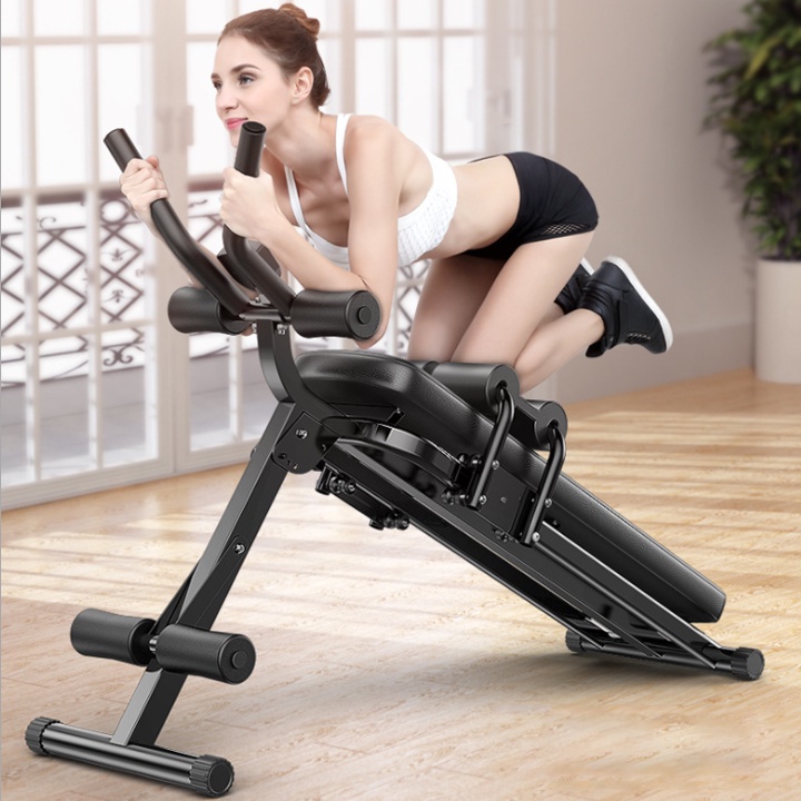 Máy tập gym cơ bụng đa năng mẫu mới có thanh gập trượt bụng đồng hồ hiển thị