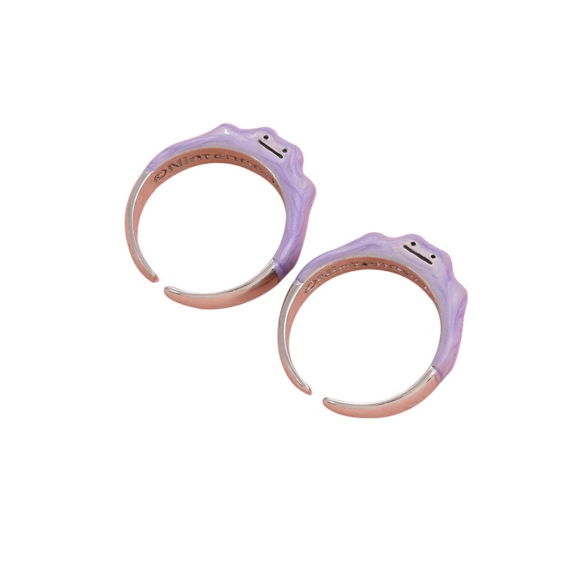 Nhẫn QIHE JEWELRY màu tím hình mặt cười sành điệu