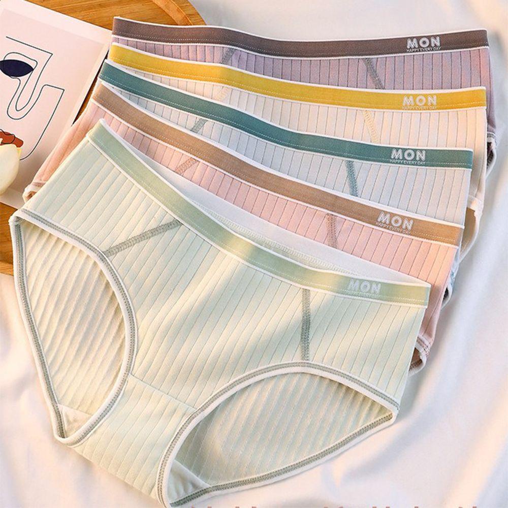 Quần Lót Không Đường May Lưng Vừa In Chữ Đơn Giản Thoải Mái Cho Nữ
