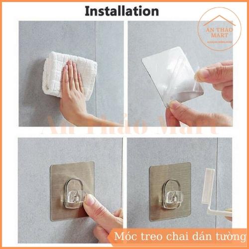 Móc Treo Chai Dán Tường Thông Minh, Giá Treo Chai Dầu Gội Sữa Tắm Siêu Dính