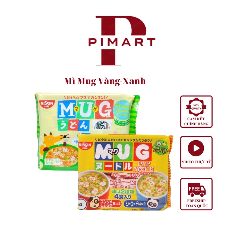 [ Date 2022] Mì MUG VÀNG/XANH Nhật Bản ăn dặm cho bé