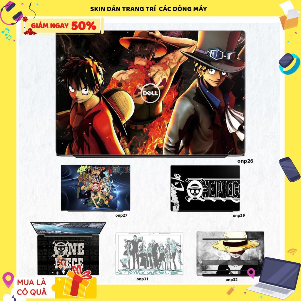 Skin dán trang trí Laptop Dell in hình One Piece nhiều mẫu (inbox mã máy cho Shop)