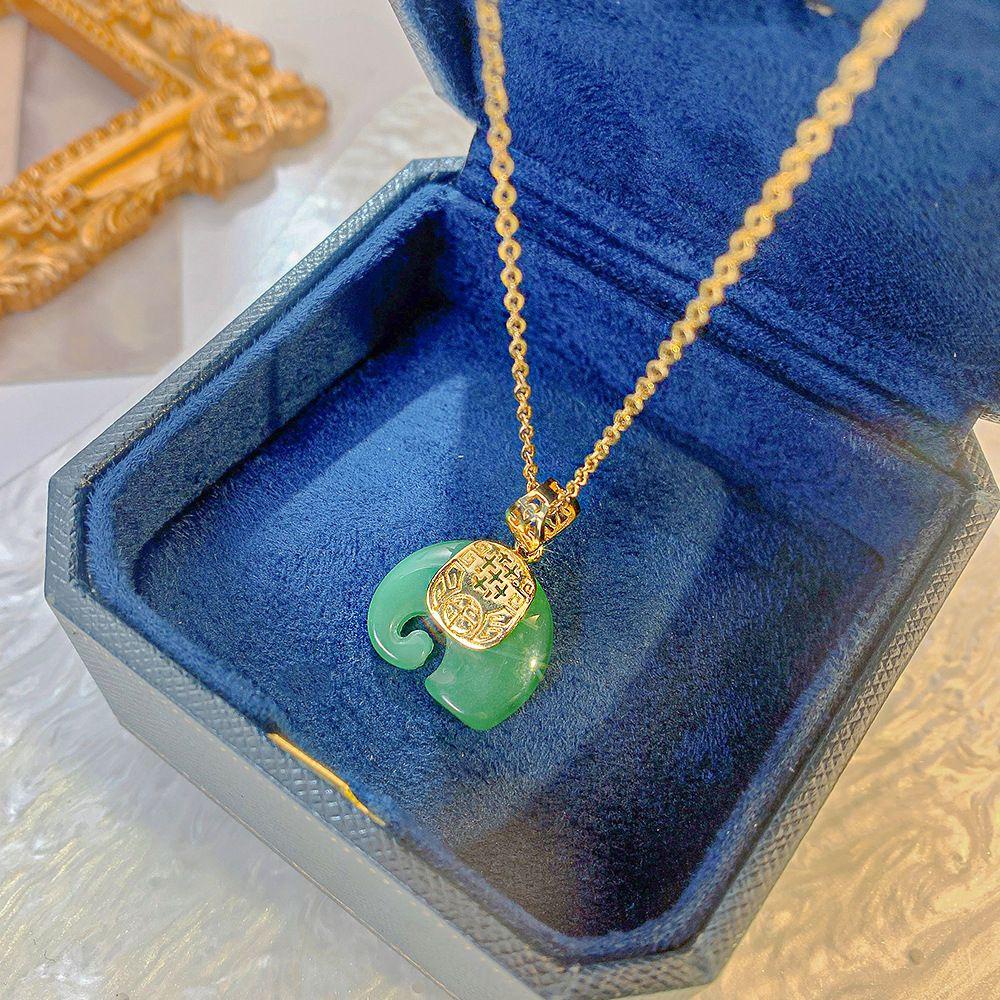 AROMA Dây Chuyền Mặt Hình Con Voi Phong Cách Vintage Thanh Lịch Cho Nữ