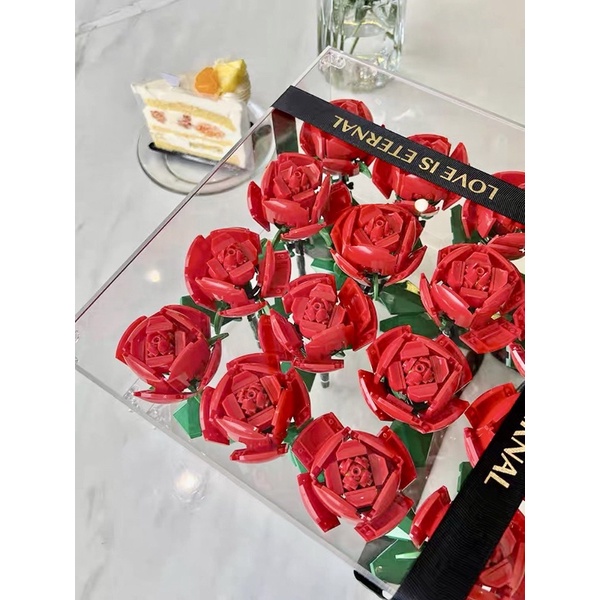 Đồ chơi xếp hình BÔNG HOA HỒNG mô hình lắp ghép lắp ráp quà tặng hoa cho bạn nữ