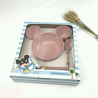 BỘ BÁT ĐŨA ĂN DẶM LÚA MẠCH HÌNH MICKEY CHO BÉ